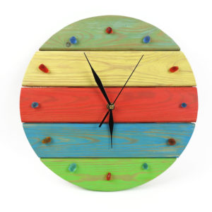 Wooden Striped Clock